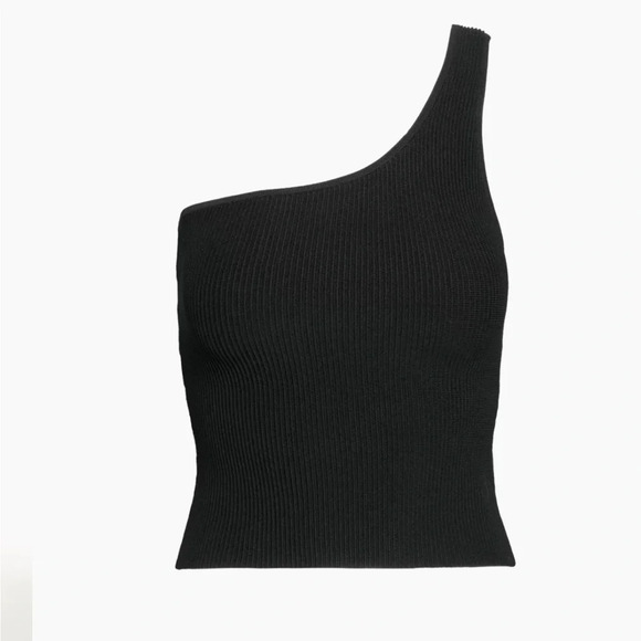 Aritzia Tops - Aritzia Babaton Sculpt Knit One-Shoulder Tank in Black Size Small
